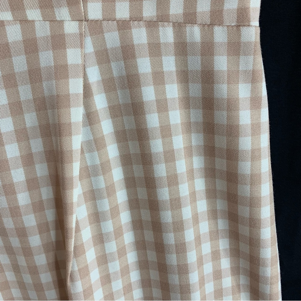 NWT Alex Marie Juliana Linen Wide Leg Jumper in Sand Gingham Print, size 12 - Picture 6 of 13